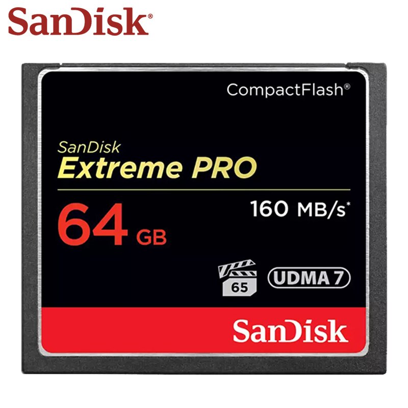 SanDisk  메모리 카드, 익스트림 프로 고속 컴팩트 플래시 카드, 고속 읽기 속도 최대 160 M/S, 64GB, 128GB CF 카드